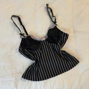 Black and white striped top